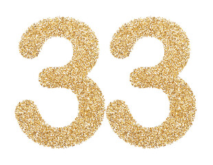 Gold glitter number 33