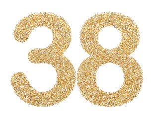 Gold glitter number 38