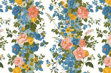 Elegant English style floral pattern ideal for backgrounds