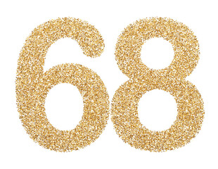 Gold glitter number 68