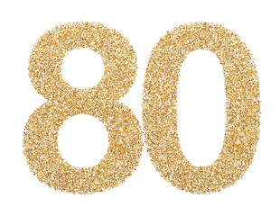 Gold glitter number 80