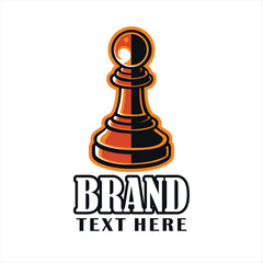 Chess logo, design element for championship, tournament, chess club, business card, high quality vector illustration