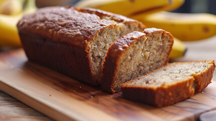 Vegan chocolate banana bread a healthy breakfast recipe. Generative AI
