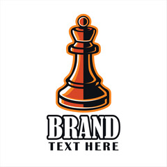 Chess logo, design element for championship, tournament, chess club, business card, high quality vector illustration