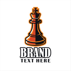 Chess logo, design element for championship, tournament, chess club, business card, high quality vector illustration