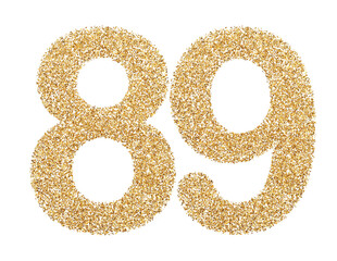 Gold glitter number 89
