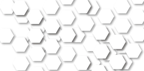 White hexagon geometric texture Seamless creative geometric Pattern hexagonal background. white abstract hexagon wallpaper or background. 3D Futuristic abstract honeycomb mosaic texture.