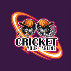 Cricket sport team logo vector illustration