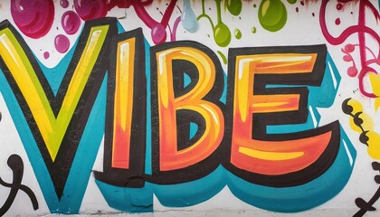 Colorful 'Vibe' Graffiti Street Art Wall