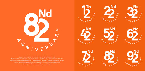 anniversary set vector design with white color for celebration moment