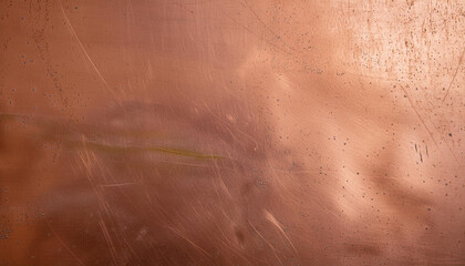 Copper texture surface with corrosion and smudges; close-up of metal