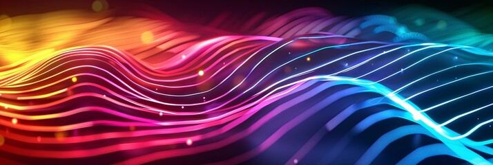 3d Render Abstract Background With Colorful Neon Line