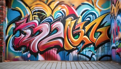 Obraz premium Colorful Urban Street Graffiti Art Mural