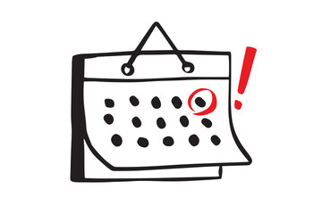  Calendar doodle schedule hand drawn sketch style icon. Date, reminder hand drawn concept.