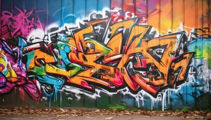 Vibrant Urban Street Art Graffiti Wall