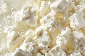 A close up of a block of white cheese