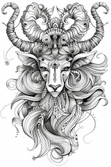 illustration of an background  goat