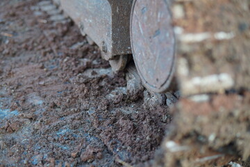 excavator at construction site