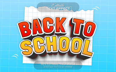 Back to school text effect editable