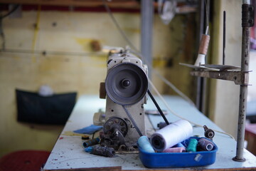 sewing machine at the tailor