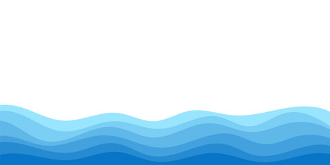 Fototapeta premium Background vector illustration of blue ocean wave layers
