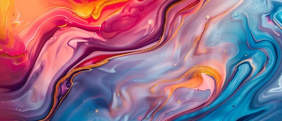 Fototapeta premium Liquid Gold: Abstract Colorful Marble with Swirls and Waves of Luxury Against Shimmering Background