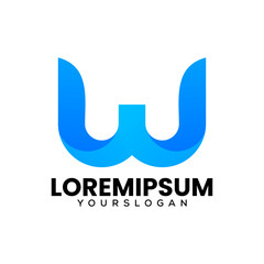 letter W colorful logo design