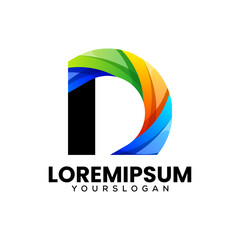 colorful letter d logo design