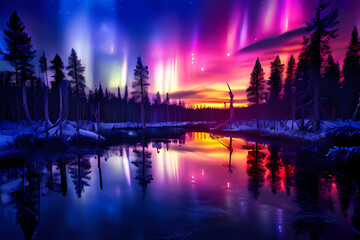 rare-and-highly-sought-after-landscape-featuring-an-enchanted-forest-at-twilight-with-fluorescent-fl-844838298
