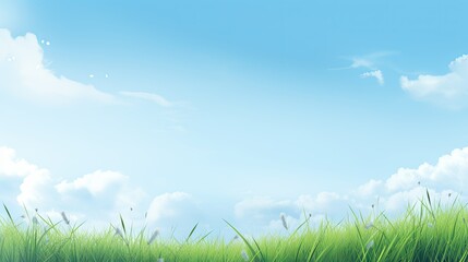 Clean Eye catching Background of a Soccer Field with Blue Sky and Green Grass Illustration Wallpaper Backgound
