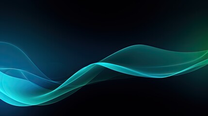 Aesthetic and Clean Minimalist Background with Black and Blue Cyan Wave Design Wallpaper