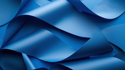 Obraz premium abstract blue background with interlaced paper ribbons AI generated