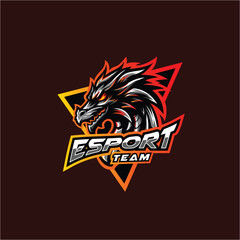 Dragon esport logo vector design template