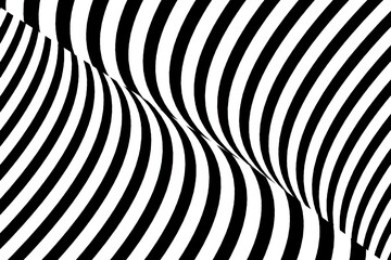 Abstract black and white line pattern moving seamless background.