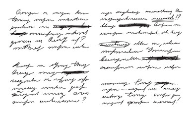 Unreadable handwritten text. Sweeping handwriting words. Poetic Abstract lettering work written pen.