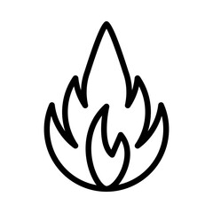 fire icon or logo illustration outline black style