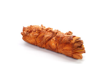 Walnuts bread isolated on white background. Bakery products studio photography