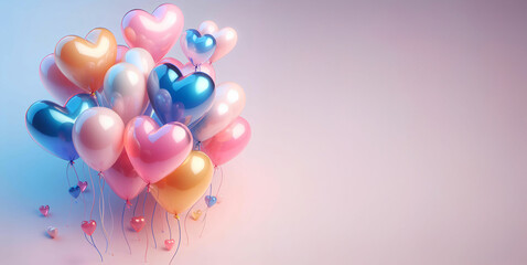 Valentine's Day Balloon Party Heart Love Banner