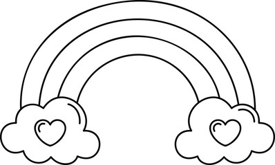 Cute rainbow element vector