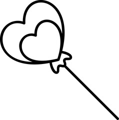 Cute heart doodle element vector