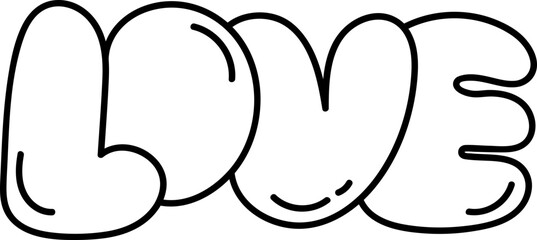 Hand drawn love text element vector