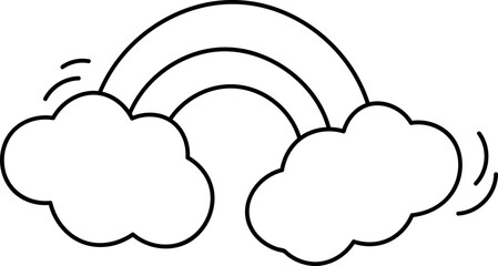 Cute rainbow element vector