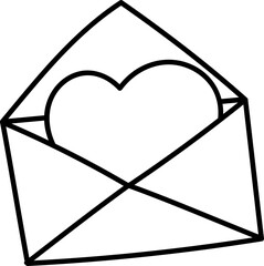 Cute envelope with heart element vector