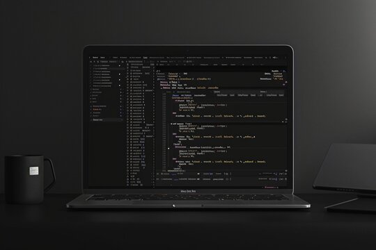Dark-Themed Code Editor with Highlighted Syntax
