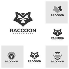 Set of Raccoon logo vector template, Creative Raccoon head logo design concepts © Top Studio
