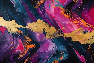 A vibrant abstract organic form that blends fluid, realistic, and fantastical elements. Painting on...