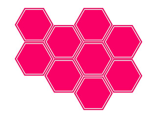 pink geometric Hexagon floor tile vector illustration