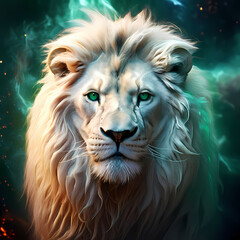 ultrarealistic-digital-painting-of-a-rare-white-lion-with-captivating-emerald-eyes-spotlighted-agai-898043046