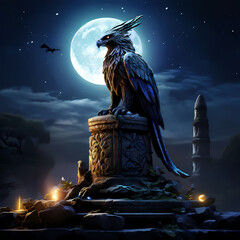 undiscovered-mythical-creature-perched-atop-an-ancient-rune-etched-obelisk-moonlight-casting-ether