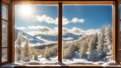 window in the snow